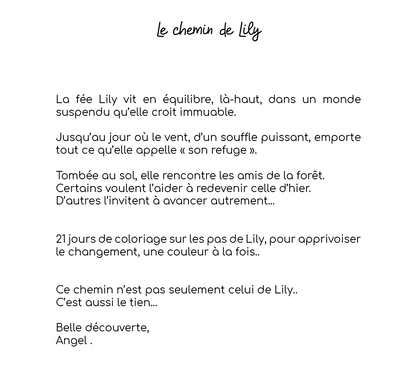 Cahier de Coloriage "Le chemin de Lily" (PDF)